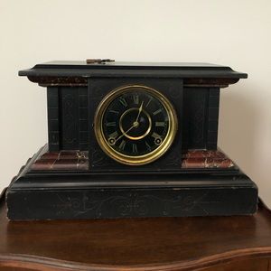 Antique Mantel Clock (black faced)